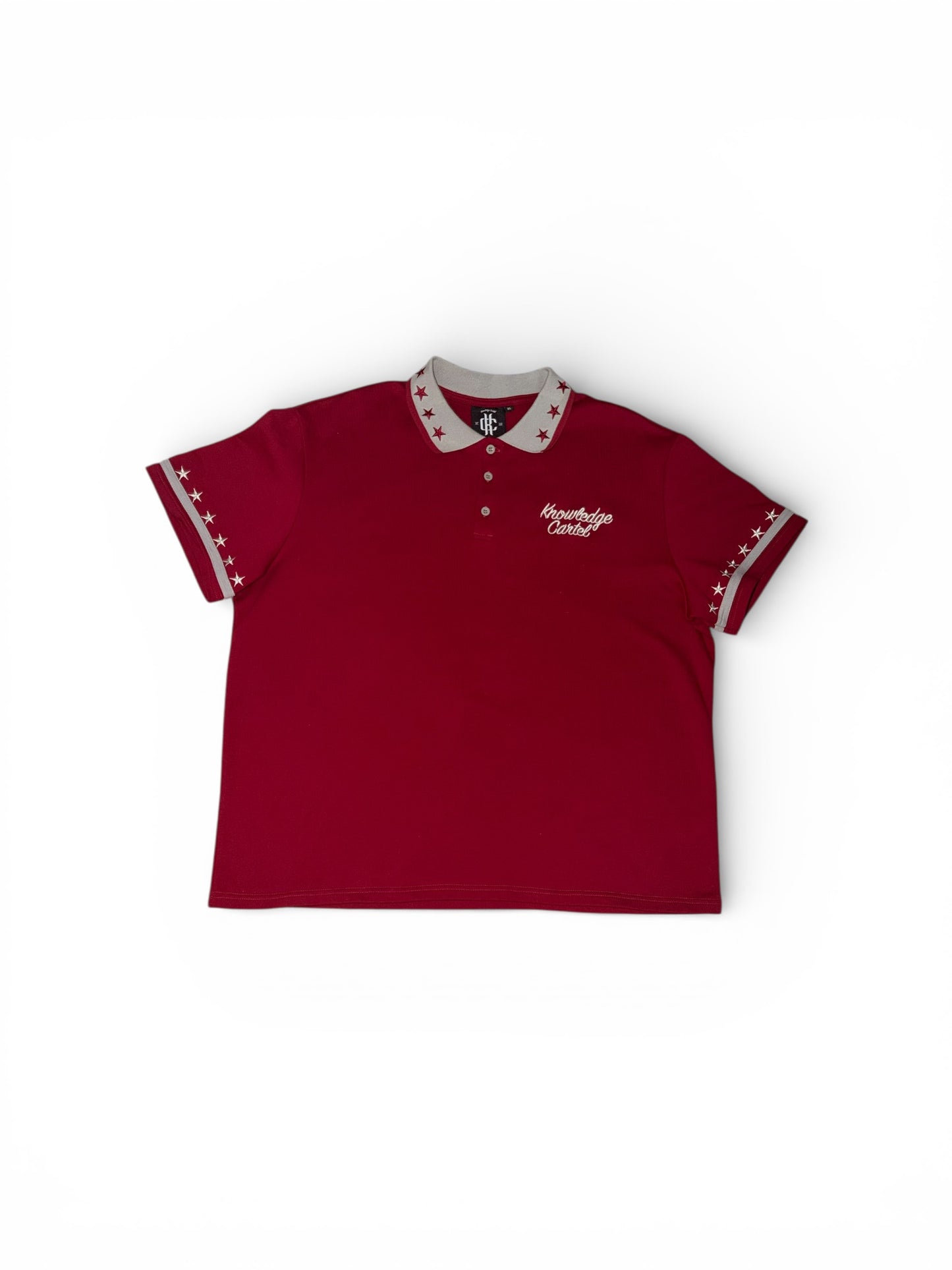Red and Grey Stars polo