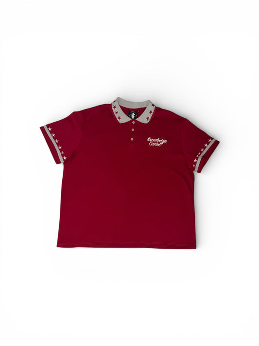 Red and Grey Stars polo